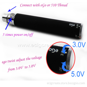 E Cigarette Variable Voltage EGO Twist Battery in Colorful